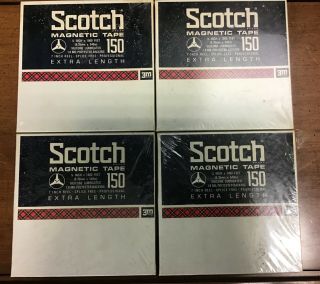 4 Scotch 3m 150 Magnetic Tapes 1/4 In 1800ft