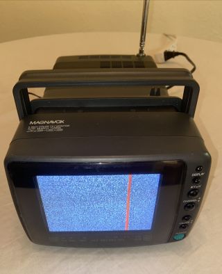 Magnavox 5 " Color Portable Tv Rd0510 Crt Av Monitor W/dc Power Supply/ac Adapter