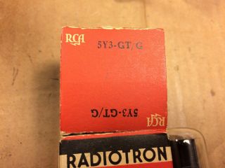 NOS NIB 1943 RCA 5Y3GT Rectifier Tube Tests Perfect Black Plate Box 2