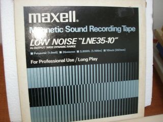 Maxell Lne35 - 180 Low Noise Reel To Reel Blank Tape On 10.  5 " Metal Reel,