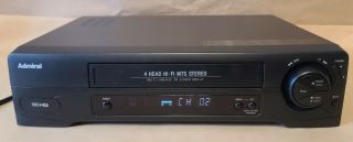 Admiral Jsj 20412 Vcr 4 Head Hifi Vhs Video Cassette Recorder Player -