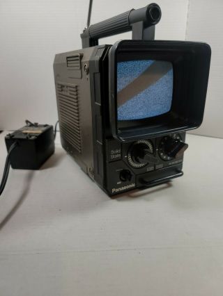 VTG 1970 ' s Panasonic TR - 555 Travelvision Vintage Portable TV w Cord 2