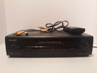 Sharp Vc - A400u Vhs Vcr Player/recorder W/ Cords With Remote Great