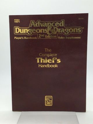 Advanced Dungeons And Dragons Ad&d The Complete Thief 