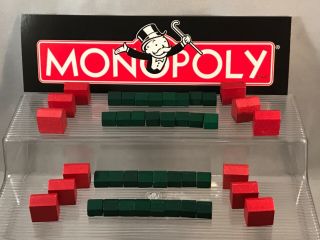 Monopoly Buildings Replacement Wooden Houses & Hotels 32 House 12 Hotels 2