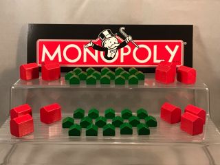 Monopoly Buildings Replacement Wooden Houses & Hotels 32 House 12 Hotels 3