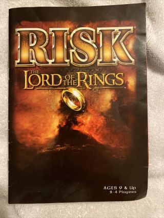 Lord Of The Rings Risk Middle Earth Game Directions Replacement Part