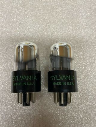 Sylvania 6sl7gt Chrome - Dome Low Noise Matching Pair Tubes Test Nos