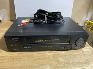 Sharp Picture Vc - A410u 4 Head Hi - Fi Stereo Vhs Player Vcr W/cables