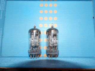 2 Very Strong Rca Long Gray Plate 12ax7 Tubes G22