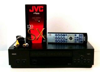 Rca Vr529 4 Head Vcr Plus W/ Remote,  Audio Cables & Tape -
