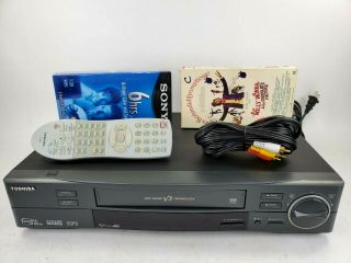 Toshiba M - 785 Vcr Vhs 4 Head Hi - Fi Player Video Cassette Recorder W Remote Cable