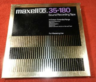 Maxell Audio Tape - Ud 35 - 180 Reel To Reel - 10.  5 " Metal Reel 1/4 " Tape - 3600 