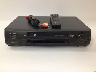 Zenith Iqvb423 4 Head Hi - Fi Stereo Vhs Player Vcr Plus,  With Remote & Rca Cable