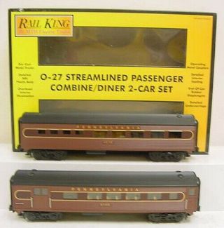 Mth 30 - 6106 O Pennsylvania Railking O - 27 Streamlined Combo/diner Set (set Of 2)