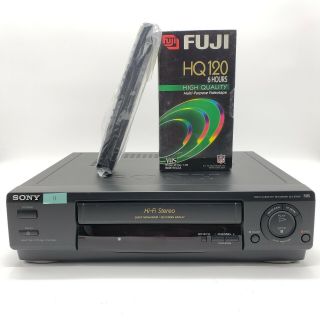 Sony Slv - 678hf Vcr Video Cassette Recorder Vhs Player 4 - Head W/remote,  Tape