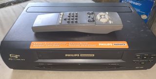 Philips Magnavox Vrx360at22 Vcr Plus 4 Head Vhs Player Recorder W/remote
