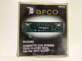 Vintage Afco Cassette Car Stereo Tape Player Am Fm Radio 6444a