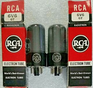 Matched Pair 6v6gt Rca Same Code,  Smoked Glass Vacuum Tubes,  Tv - 7d 134,