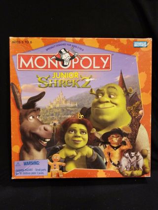 2004 Monopoly Junior Shrek 2 Board Game By Parker Brothers,