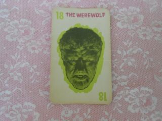 Vintage 1964 Monster Old Maid Card 18 The Werewolf Milton Bradley