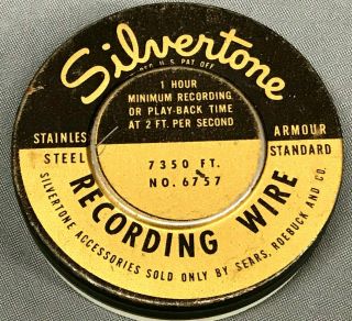 5 Reels - C.  1949 Sears Silvertone Recording Wire - Recorded Religious & Personal