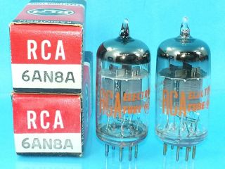 Rca 6an8 A Vacuum Tube 1960s Matched Pair O Getter Sweet Tone