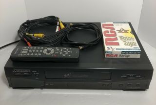 Mitsubishi Vcr Vhs Video Player Recorder Hs - U446 Hi - Fi With Remote And Cables