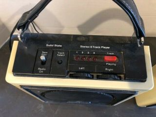 Vintage Sears Portable 8 Track Stereo Player With AM/FM Radio 2