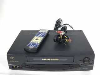 Magnavox Philips Vhs Hq 4 Head Vcr Vra631at22 Recorder Player With Remote
