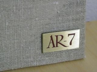PAIR Vintage Acoustic Research AR7 Speaker Grill Covers Logo Emblem Badge 3