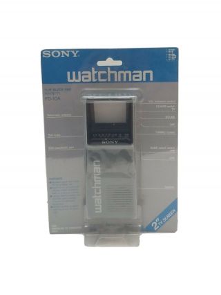 Vintage 1986 Sony Watchman Television Portable Tv Fd10 - A - In Package - Nos