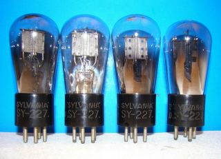 Type Sy 227 Sylvania Radio Engraved Audio Vacuum 4 Tubes Valves Globe Shape 327