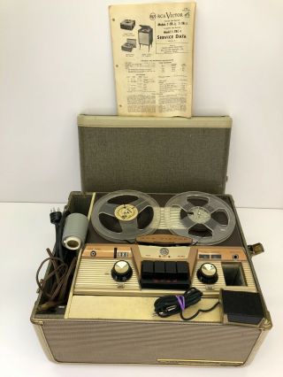 Vintage Rca Victor Portable Tape Recorder Reel To Reel Model 8 - Tr - 3