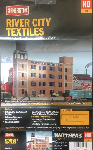 Walthers Cornerstone 933 - 3178 River City Textiles Building Kit Ho Scale