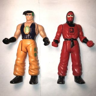 1994 Karate Fighters Dragon Kick And Red Ninja Milton Bradely Figures