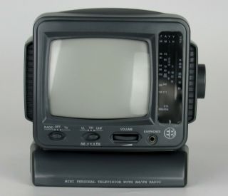 Vintage Electro Brand Portable Television TV With AM/FM Radio Watch Video 2