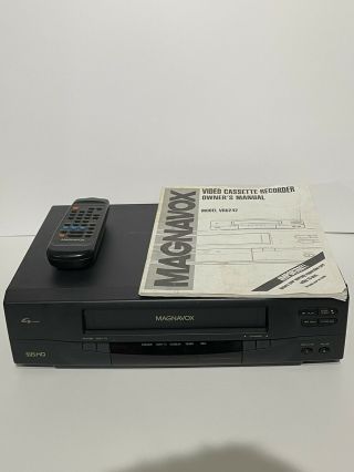 Magnavox Vru242at01 4 Head Hi - Fi Vcr Video Cassette Vhs Tape Player With Remote