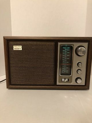 Vintage Sony Model Icf - 9650w High Fidelity Fm/am Table Radio -
