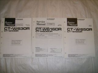 Pioneer Ct - W630r Ct - W530r Ct - W616dr Ct - W606dr Ct - W650r Ct - W550r Service Manuals