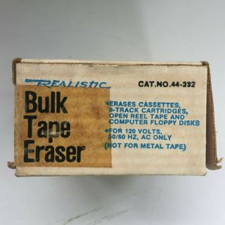 Radio Shack Realistic Bulk Tape Eraser Model 44 - 232 - W/ BOX 3