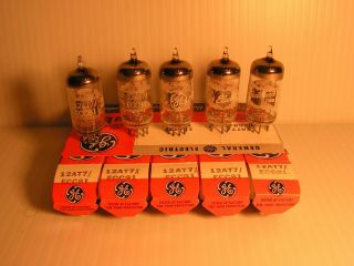 5 Vintage General Electric Tubes 12at7 / Ecc81 Old Stock In Boxes