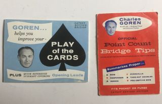 Vtg Goren Official Point Count Bridge Tips & Play Of The Cards Booklets Pamphlet