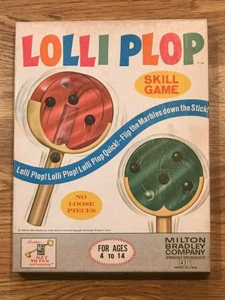Vintage 1962 Lolli Plop Skill Game By Milton Bradley