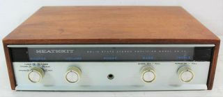 Rare Heathkit Aa - 14 Solid State Stereo Integrated Amplifier W/wood Case