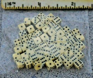 60 Six Sided D6 5mm.  197 Inch Die Small Tiny Mini Miniature White Dice