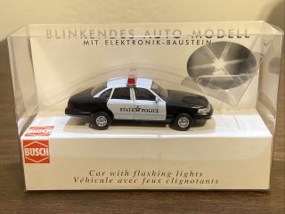 Busch 5612 Ho (1:87) Scale State Police Car With Electric Flashing Lights