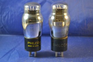 Strong Testing Match Pair St Shape Philco Type 45 Audio Vacuum Tubes