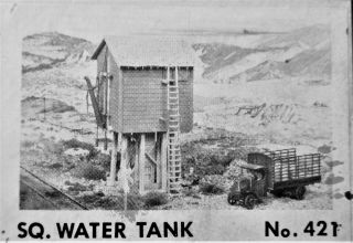 Ho/hon3: Square Water Tank,  A Wood Kit W/ Styrene Parts By Campbell