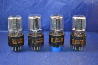 Strong Testing Match Quad Of Thick Base Rca 6sn7gtb Audio Vacuum Tubes